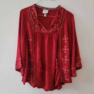 Knox Rose women's embroidery top size L